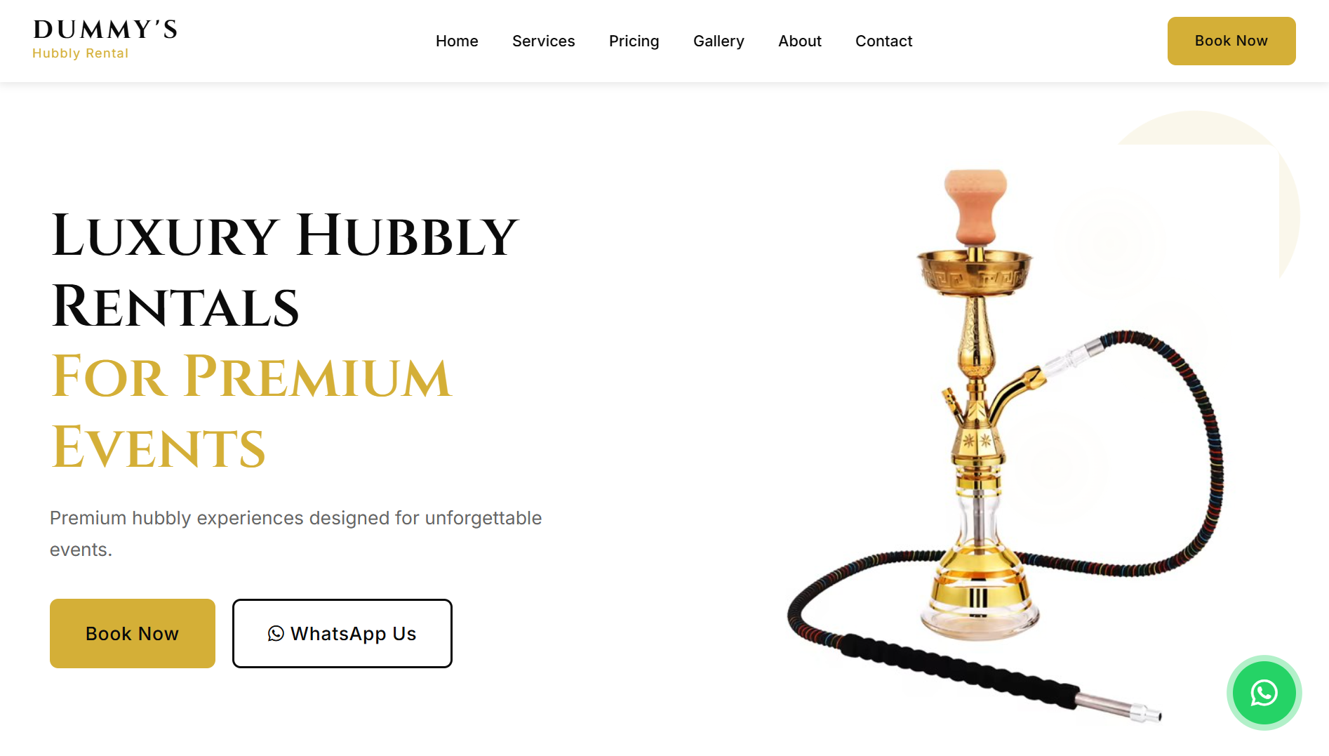 Luxury Hubbly Event Booking Platform